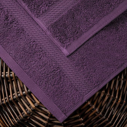 BLUENILEMILLS Premium Towel Collection, Egyptian Cotton Towels for Shower and Bathroom Assorted 6-Piece Towel Set, 30" x 55", 20" x 30", 13" x 13", Plum by Blue Nile Mills