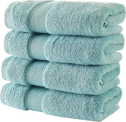 BAGNO MILANO Turkish Towels, Ultra Soft, Plush Luxury Turkih Cotton Bath Towels, Quick Dry Towel Set Made in Turkey (Mint Green, 6 Pcs Towel Set)