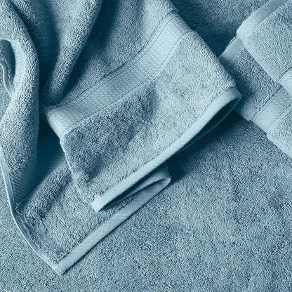 Superior Egyptian Cotton Pile 6 Piece Towel Set, Includes 2 Bath, 2 Hand, 2 Face Towels/Washcloths, Ultra Soft Luxury Towels, Thick Plush Essentials, Guest Bath, Spa, Hotel Bathroom, Denim Blue