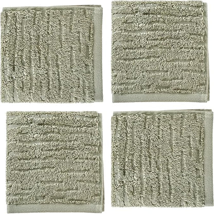 SKL Home CloudSoft Cotton Luxury 4-Piece Washcloth Set, Sage