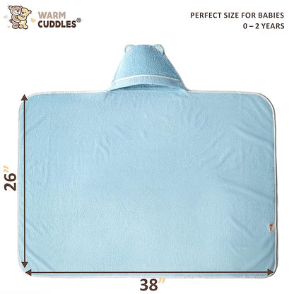 Premium Baby Bath Towel - Rayon Made from Bamboo Hooded Baby Towels - Newborn Baby Towel with Hood - Large Hooded Towel for Newborn Infant Boy Girl (Blue)
