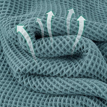 Microfiber Waffle Hand Towels, 4 Pieces, Soft, Absorbent, Fast Drying, Lint Free (Green)