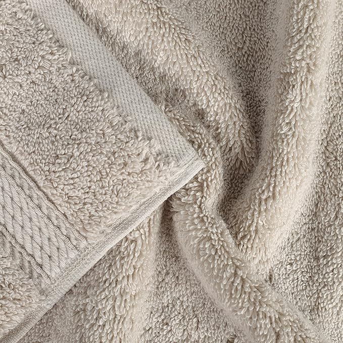 BNM Egyptian Cotton Heavyweight Towels, Ideal For Bathroom, Shower, Spa, Hotel, 800 GSM, Face/ Washcloths, Hand Towels, Bath Towels, Highly-Absorbent, Luxury Home Basics, 9 Piece Towel Set, Stone Grey