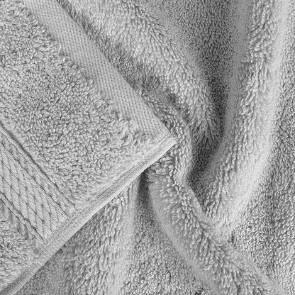 BNM Egyptian Cotton Heavyweight Towels, Ideal For Bathroom, Shower, Spa, 800 GSM Bath Towels, Highly-Absorbent, Luxury Bathroom Essentials, Ultra-Soft Plush Home Basics, Bath Towel Set of 4, Silver