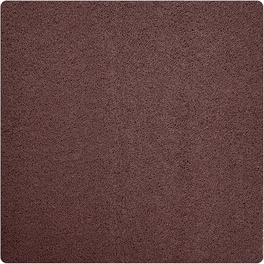 Enkosi Loofah Shower Mat Non-Slip - Anti-Slip Bath Mat for Inside Showers, Tub, Bathtub, Bathroom - Quick Dry PVC with Drain Holes - Cushioned Safety Grip - Secure for Kids and Elderly (Brown 24x24)