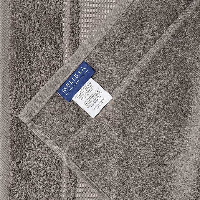 Melissa Linen, 2 Piece Hand Towel Set, 100% Turkish Cotton Face Hand Towels for Bathroom, 20 in x 35 in, Absorbent, Quick Dry, Durable and Soft, Spa and Hotel Quality, Mocha Brown