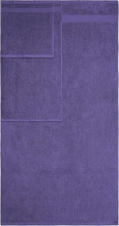American Veteran Towel, 6 Piece Towel Set for Bathroom, 100% Cotton Turkish Bathroom Towels, 2 Bath Towels 2 Hand Towels 2 Washcloths, Purple