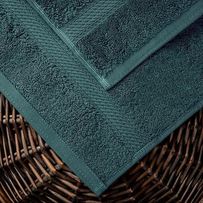 BLUENILEMILLS Premium Towel Collection, Egyptian Cotton Towels for Shower and Bathroom Assorted 6-Piece Towel Set, 30" x 55", 20" x 30", 13" x 13", Teal by Blue Nile Mills