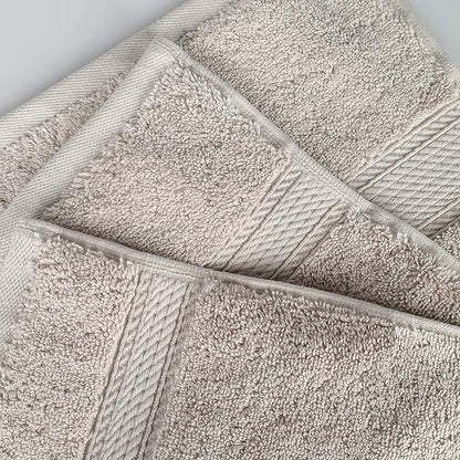 BNM Egyptian Cotton Heavyweight Towels, Ideal For Bathroom, Shower, Spa, Hotel, 800 GSM, Face/ Washcloths, Hand Towels, Bath Towels, Highly-Absorbent, Luxury Home Basics, 9 Piece Towel Set, Stone Grey