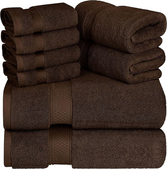 Utopia Towels - Premium Towel Set, Light Brown - 2 Bath Towels, 2 Hand Towels, and 4 Washcloths - 700 GSM Ring Spun Cotton Highly Absorbent Towels for Bathroom, Shower Towel, (8 Pieces)