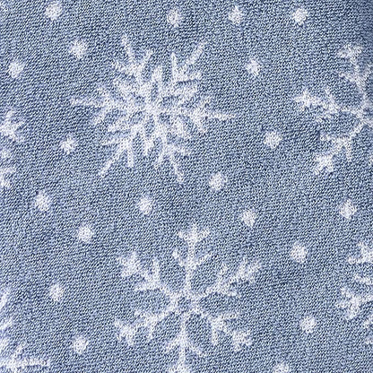 SKL Home Christmas/Winter Scattered Snowflakes 100% Cotton Premium 2-Piece Hand Towel Set, 450 GSM, Reversible Jacquard, Soft & Absorbent, Decorative for Bath/Kitchen/Bar, Blue/White